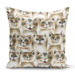 Realhomes Kedi Desenli Dijital Baskılı Modern Kırlent Kılıfı Realhomes