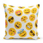 - K4889-Gorsel - Realhomes Realhomes Emoji Dijital Baskılı Modern Kırlent Kılıfı Realhomes