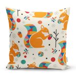 - K4890-Gorsel - Realhomes  Realhomes Fındık Kurdu Sincap Dijital Baskılı Modern Kırlent Kılıfı Realhomes