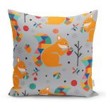 - K4891-Gorsel - Realhomes Realhomes Fındık Kurdu Sincap Dijital Baskılı Modern Kırlent Kılıfı Realhomes