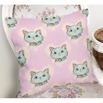 Realhomes Kedi Desenli Dijital Baskılı Modern Kırlent Kılıfı Realhomes