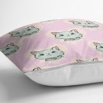 Realhomes Kedi Desenli Dijital Baskılı Modern Kırlent Kılıfı Realhomes