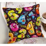 Realhomes Renkli Sayılar Dijital Baskılı Modern Kırlent Kılıfı Realhomes