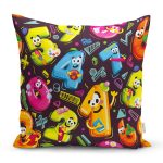 - K4896-Gorsel - Realhomes Realhomes Renkli Sayılar Dijital Baskılı Modern Kırlent Kılıfı Realhomes