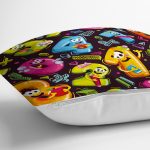 Realhomes Renkli Sayılar Dijital Baskılı Modern Kırlent Kılıfı Realhomes