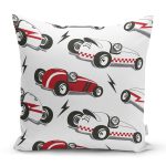 - K4907-Gorsel - Realhomes Realhomes Yarış Arabalı Dijital Baskılı Modern Kırlent Kılıfı Realhomes