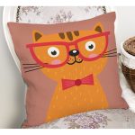 - K4913-Gorsel-1 - Realhomes Realhomes Renkli Kedi Dijital Baskılı Modern Kırlent Kılıfı Realhomes