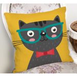 - K4914-Gorsel-1 - Realhomes Realhomes Renkli Kedi Dijital Baskılı Modern Kırlent Kılıfı Realhomes