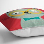 Realhomes Renkli Kedi Dijital Baskılı Modern Kırlent Kılıfı Realhomes