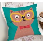 - K4916-Gorsel-1 - Realhomes  Realhomes Renkli Kedi Dijital Baskılı Modern Kırlent Kılıfı Realhomes