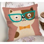 - K4919-Gorsel-1 - Realhomes Realhomes Renkli Kedi Dijital Baskılı Modern Kırlent Kılıfı Realhomes