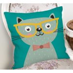 - K4921-Gorsel-1 - Realhomes Realhomes Renkli Kedi Dijital Baskılı Modern Kırlent Kılıfı Realhomes