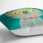 Realhomes Renkli Kedi Dijital Baskılı Modern Kırlent Kılıfı Realhomes