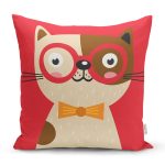 - K4925-Gorsel - Realhomes  Realhomes Renkli Kedi Dijital Baskılı Modern Kırlent Kılıfı Realhomes