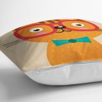 Realhomes Renkli Kedi Dijital Baskılı Modern Kırlent Kılıfı Realhomes