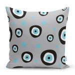 Realhomes Nazar Boncuklu Dijital Baskılı Modern Kırlent Kılıfı Realhomes