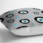 Realhomes Nazar Boncuklu Dijital Baskılı Modern Kırlent Kılıfı Realhomes