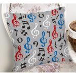 Realhomes Gri Zeminli Sol Anahtarlı Dijital Baskılı Modern Yastık Kılıfı Realhomes