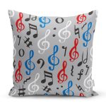 Realhomes Gri Zeminli Sol Anahtarlı Dijital Baskılı Modern Yastık Kılıfı Realhomes