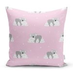 - K4932-Gorsel - Realhomes  Realhomes Bulutlara Sarılmış Ayıcıklar Dijital Baskılı Modern Yastık Kılıfı Realhomes