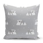 - K4933-Gorsel - Realhomes  Realhomes Bulutlara Sarılmış Ayıcıklar Dijital Baskılı Modern Yastık Kılıfı Realhomes