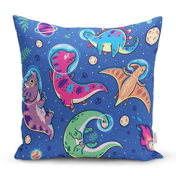 - K4938-Gorsel - Realhomes  Realhomes Mavi Zeminde Pembe Yıldız Dijital Baskılı Modern Yastık Kılıfı Realhomes