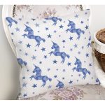 Realhomes Beyaz Zeminde Pembe Yıldız Dijital Baskılı Modern Yastık Kılıfı Realhomes