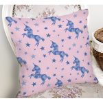 Realhomes Pembe Zeminde Pembe Yıldız Dijital Baskılı Modern Yastık Kılıfı Realhomes