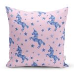 Realhomes Pembe Zeminde Pembe Yıldız Dijital Baskılı Modern Yastık Kılıfı Realhomes