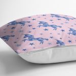 Realhomes Pembe Zeminde Pembe Yıldız Dijital Baskılı Modern Yastık Kılıfı Realhomes