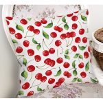 - K4945-Gorsel-1 - Realhomes  Realhomes Beyaz Zeminde Kiraz Desenli Dijital Baskılı Modern Yastık Kılıfı Realhomes