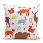 - K4947-Gorsel - Realhomes  Realhomes Sevimli Hayvanlar Desenli Dijital Baskılı Modern Yastık Kılıfı Realhomes