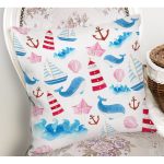 Realhomes Sevimli Balina Desenli Dijital Baskılı Modern Yastık Kılıfı Realhomes