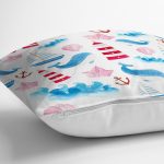 Realhomes Sevimli Balina Desenli Dijital Baskılı Modern Yastık Kılıfı Realhomes