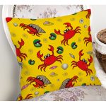 - K4959-Gorsel-1 - Realhomes  Realhomes Sevimli Yengeç Desenli Dijital Baskılı Modern Kırlent Kılıfı Realhomes