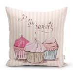 - K503-Gorsel - Realhomes Cup Cake Dijital Baskılı Modern Yastık Kırlent Kılıfı Realhomes