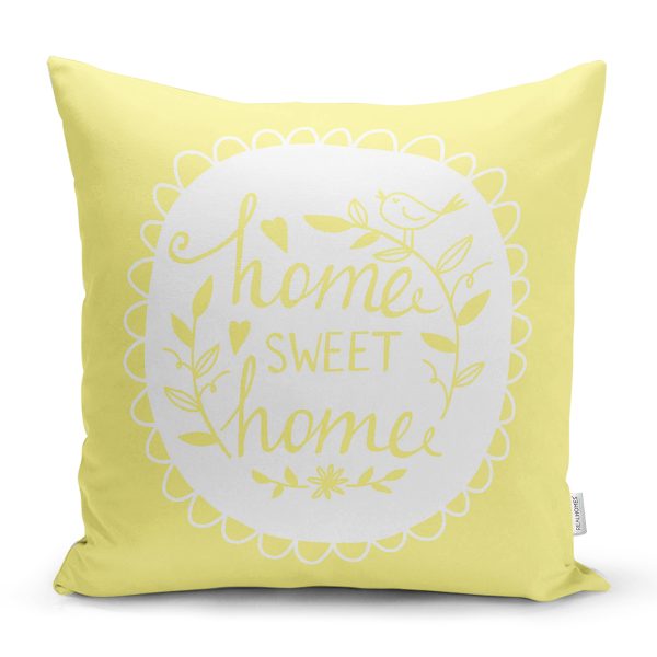 - K511-Gorsel - Realhomes  Home Sweet Home Dijital Baskılı Dekoratif Yastık Kırlent Kılıfı Realhomes