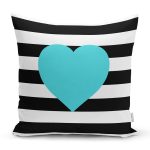 - K537-Gorsel - Realhomes  Modern Kalp Desenli Dijital Baskılı Dekoratif Yastık Kırlent Kılı Realhomes