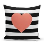 - K539-Gorsel - Realhomes  Modern Kalp Desenli Dijital Baskılı Dekoratif Yastık Kırlent Kılı Realhomes
