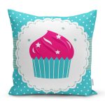 - K54-Gorsel - Realhomes Cup Cake Desenli Dijital Baskılı Dekoratif Yastık Kırlent Kılıfı Realhomes
