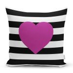 - K541-Gorsel - Realhomes Kalp Desenli Dijital Baskılı Dekoratif Yastık Kırlent Kılıfı Realhomes