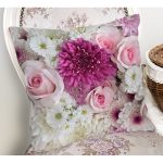 Çiçek Demeti Dijital Baskılı Dekoratif Yastık Kırlent Kılıfı Realhomes
