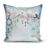 - K57-Gorsel - Realhomes Modern Kuş Desenli Dijital Baskılı Dekoratif Yastık Kırlent Kılıf Realhomes