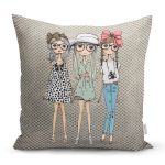 Fashion Girls Dijital Baskılı Modern Yastık Kırlent Kılıfı Realhomes