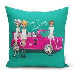 - K571-Gorsel - Realhomes  Fashion Girl Dijital Baskılı Modern Yastık Kırlent Kılıfı Realhomes