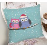 Baykuş Desenli Dijital Baskılı Dekoratif Yastık Kırlent Kılıfı Realhomes