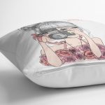 - K584-Gorsel-2 - Realhomes  Fashion Girl Dijital Baskılı Modern Yastık Kırlent Kılıfı Realhomes