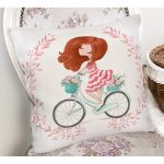 - K589-Gorsel-1 - Realhomes Modern Bisiklet Desenli Dijital Baskılı Dekoratif Yastık Kırlent Realhomes