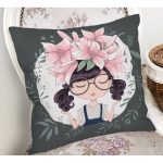 Fashion Girl Dijital Baskılı Modern Yastık Kırlent Kılıfı Realhomes