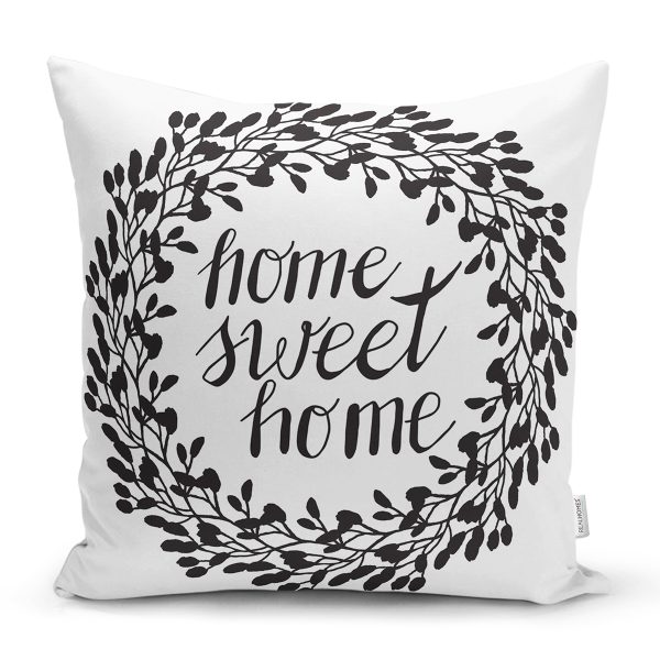 - K601-Gorsel - Realhomes  Home Sweet Home Dijital Baskılı Dekoratif Yastık Kırlent Kılıfı Realhomes